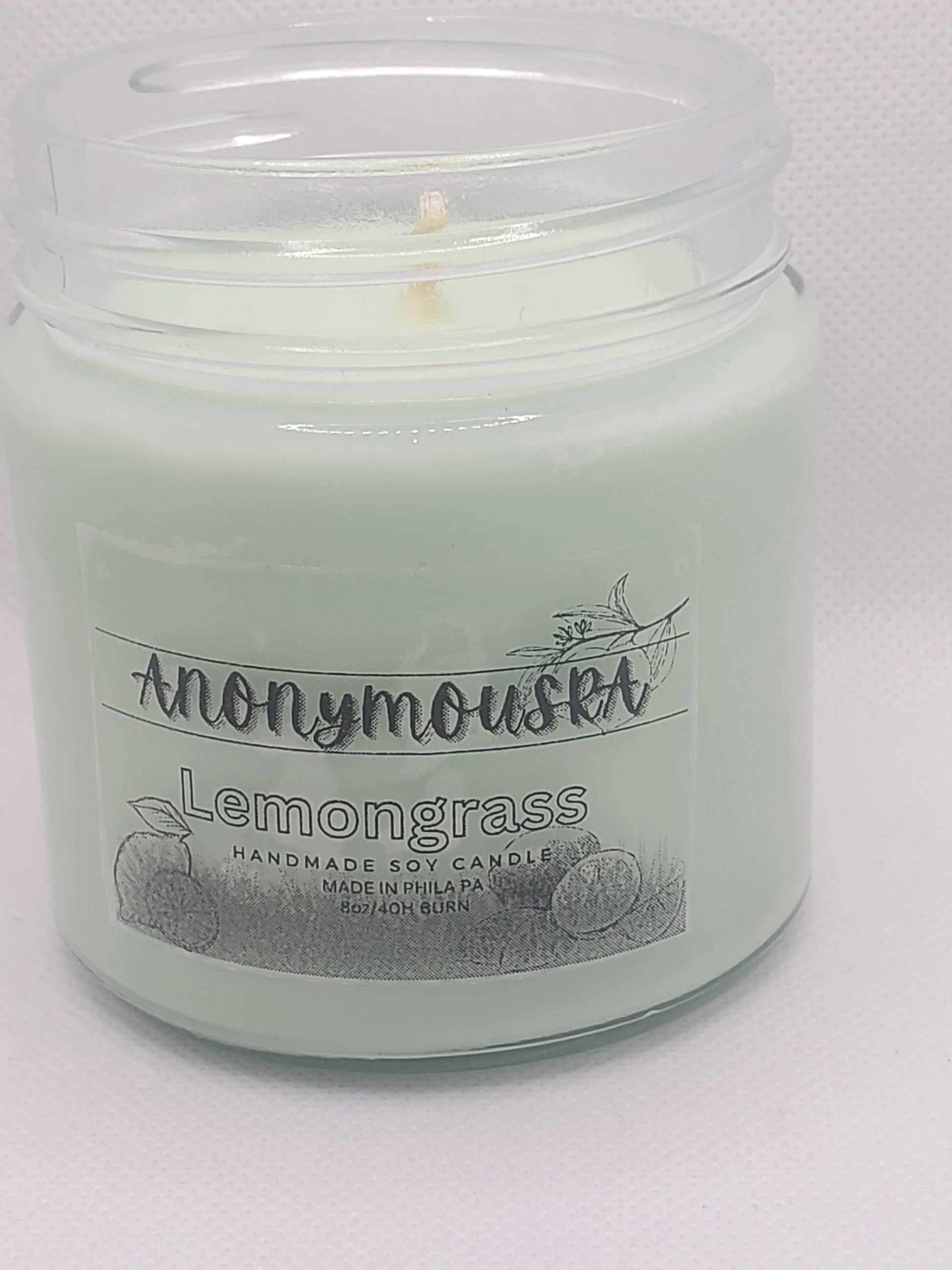 Lemongrass (8oz) Candles: Refreshing Aroma | Handcrafted Anonymous Ra