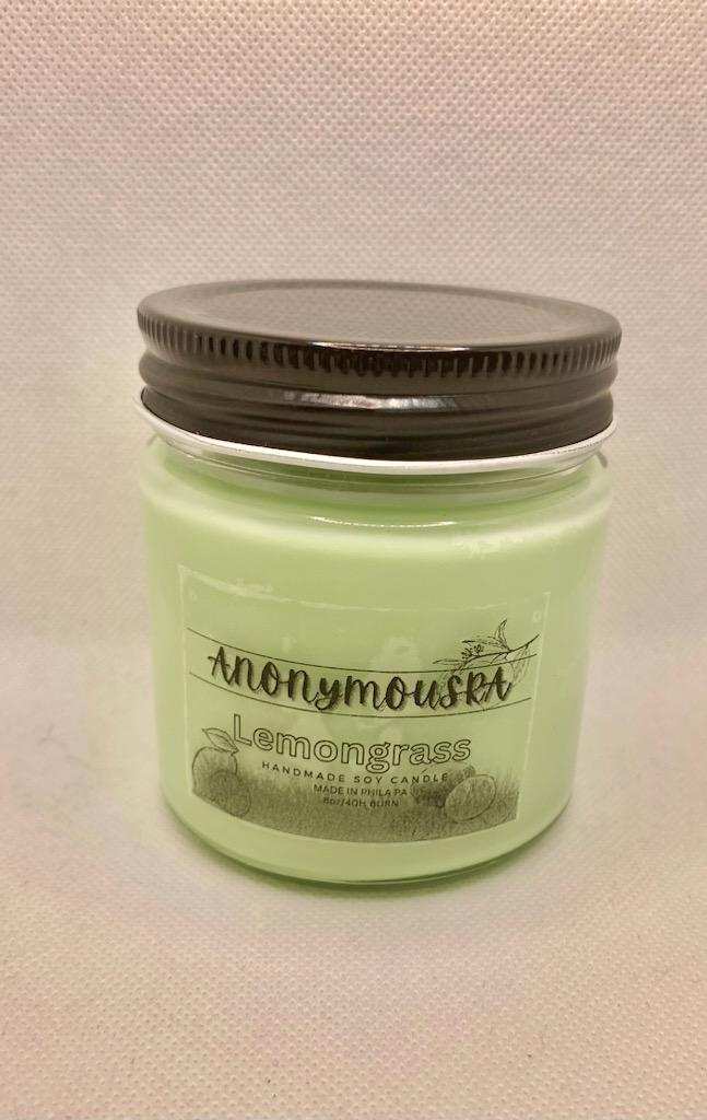 Lemongrass (8oz) Candles: Refreshing Aroma | Handcrafted Anonymous Ra