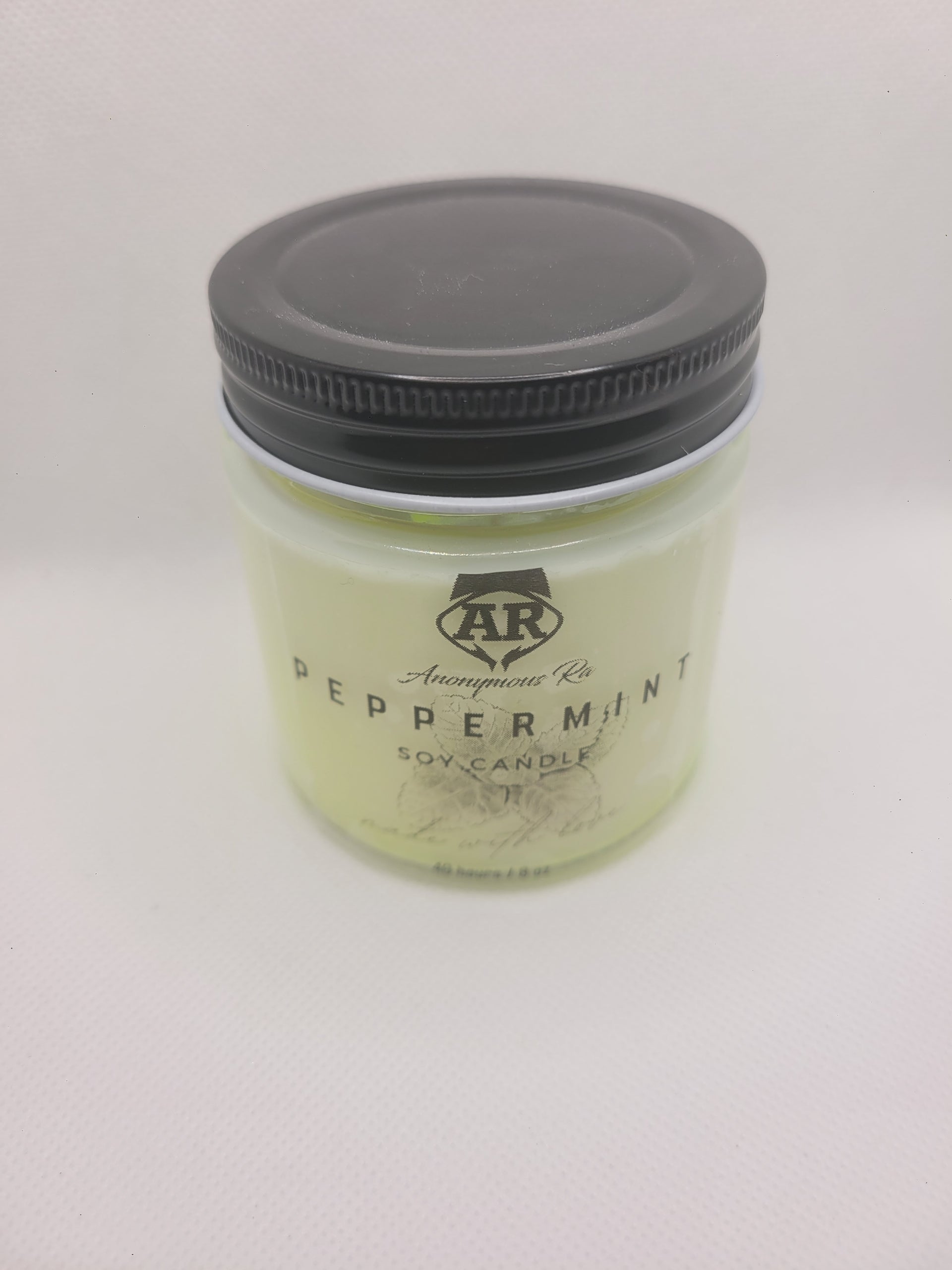 Peppermint (8oz) Candle: Refreshing Aroma | Handcrafted by AnonymousRa